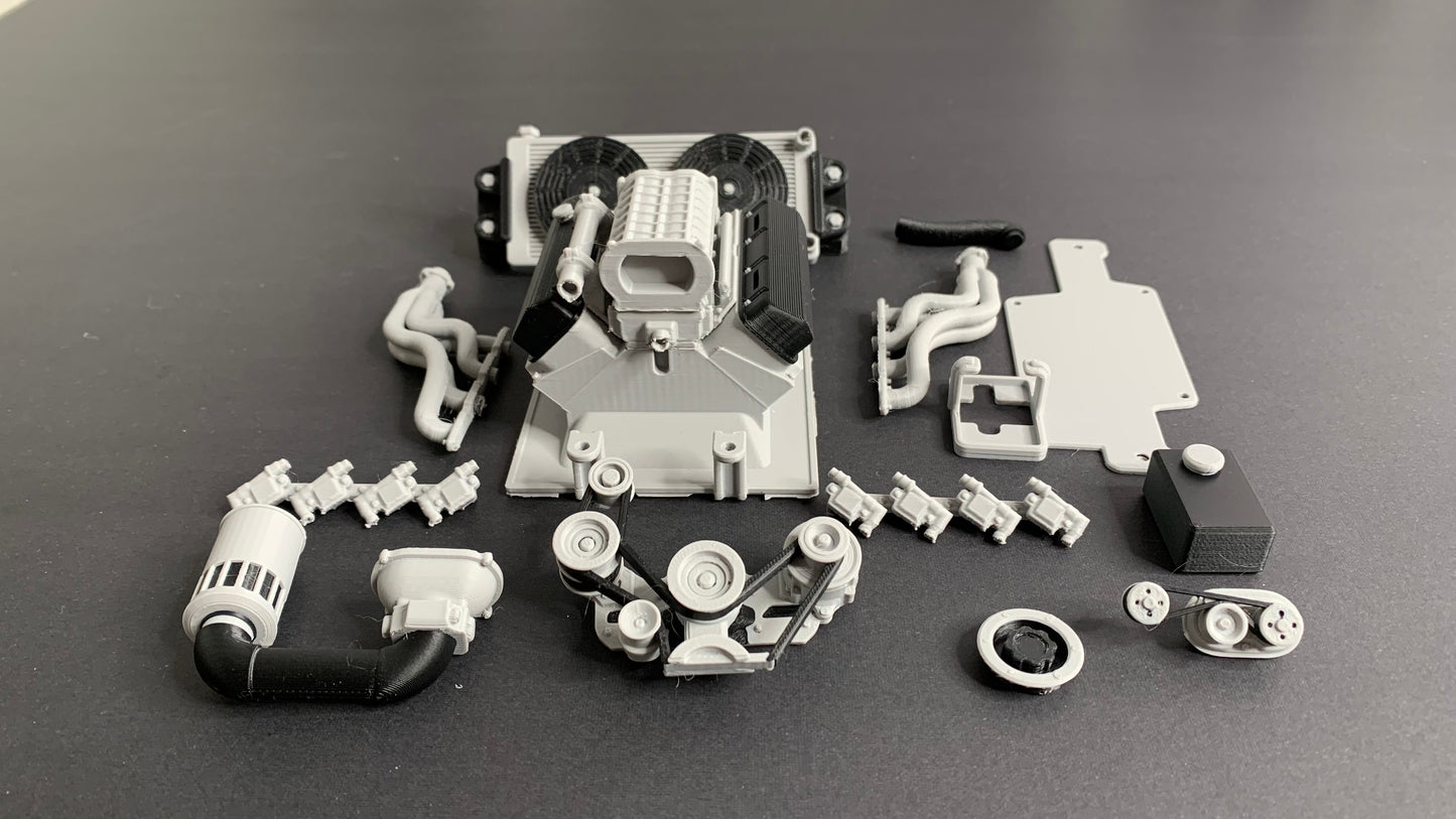 Engine for Vanquish H10 Optic, 3D Printed, Scale Crawler Part, Knight Customs Design, Radio Control Model Truck, 1:10 Scale RC
