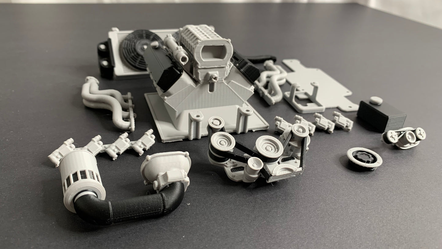 Engine for Vanquish H10 Optic, 3D Printed, Scale Crawler Part, Knight Customs Design, Radio Control Model Truck, 1:10 Scale RC