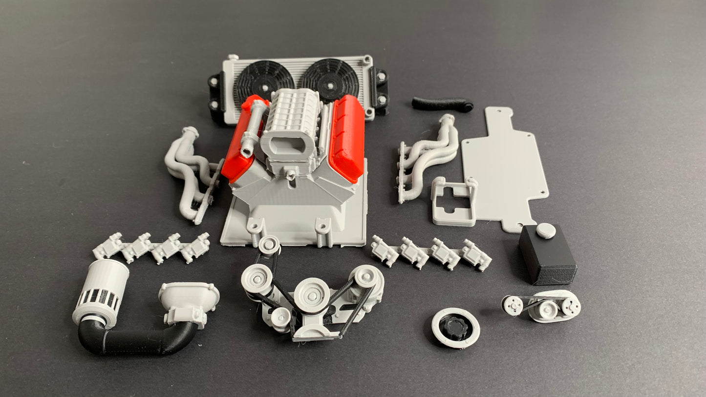 Engine for Vanquish H10 Optic, 3D Printed, Scale Crawler Part, Knight Customs Design, Radio Control Model Truck, 1:10 Scale RC