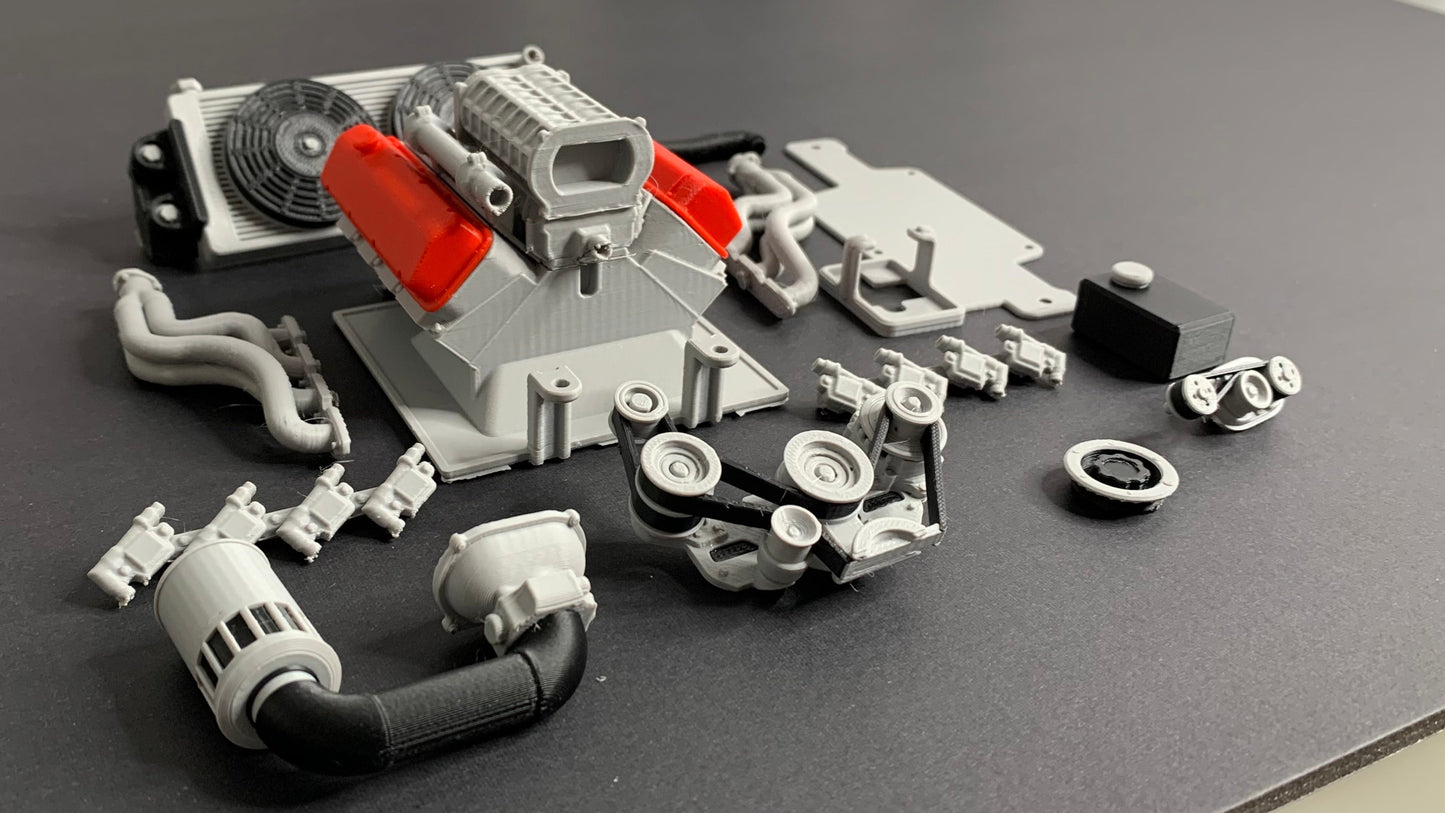 Engine for Vanquish H10 Optic, 3D Printed, Scale Crawler Part, Knight Customs Design, Radio Control Model Truck, 1:10 Scale RC