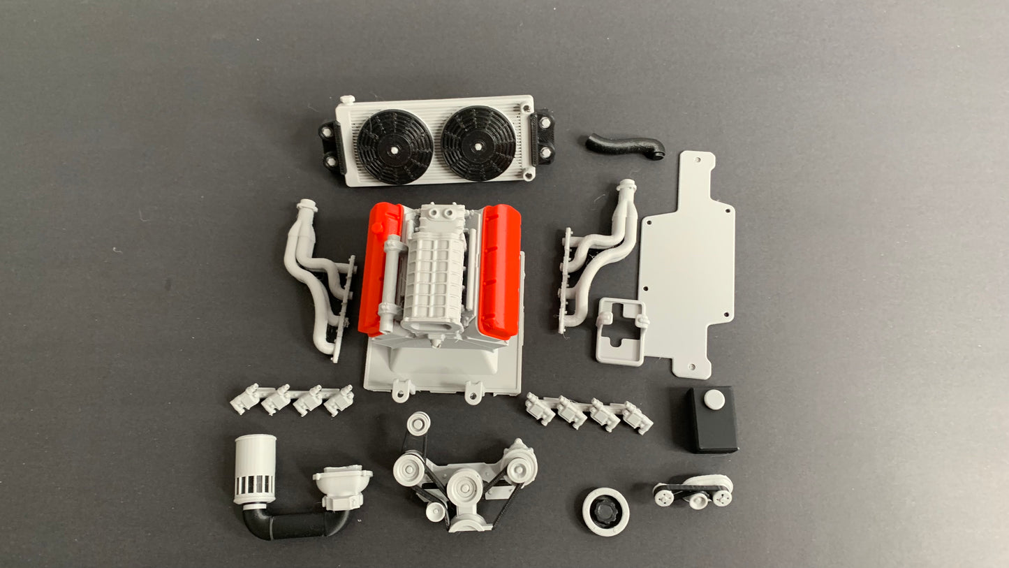 Engine for Vanquish H10 Optic, 3D Printed, Scale Crawler Part, Knight Customs Design, Radio Control Model Truck, 1:10 Scale RC