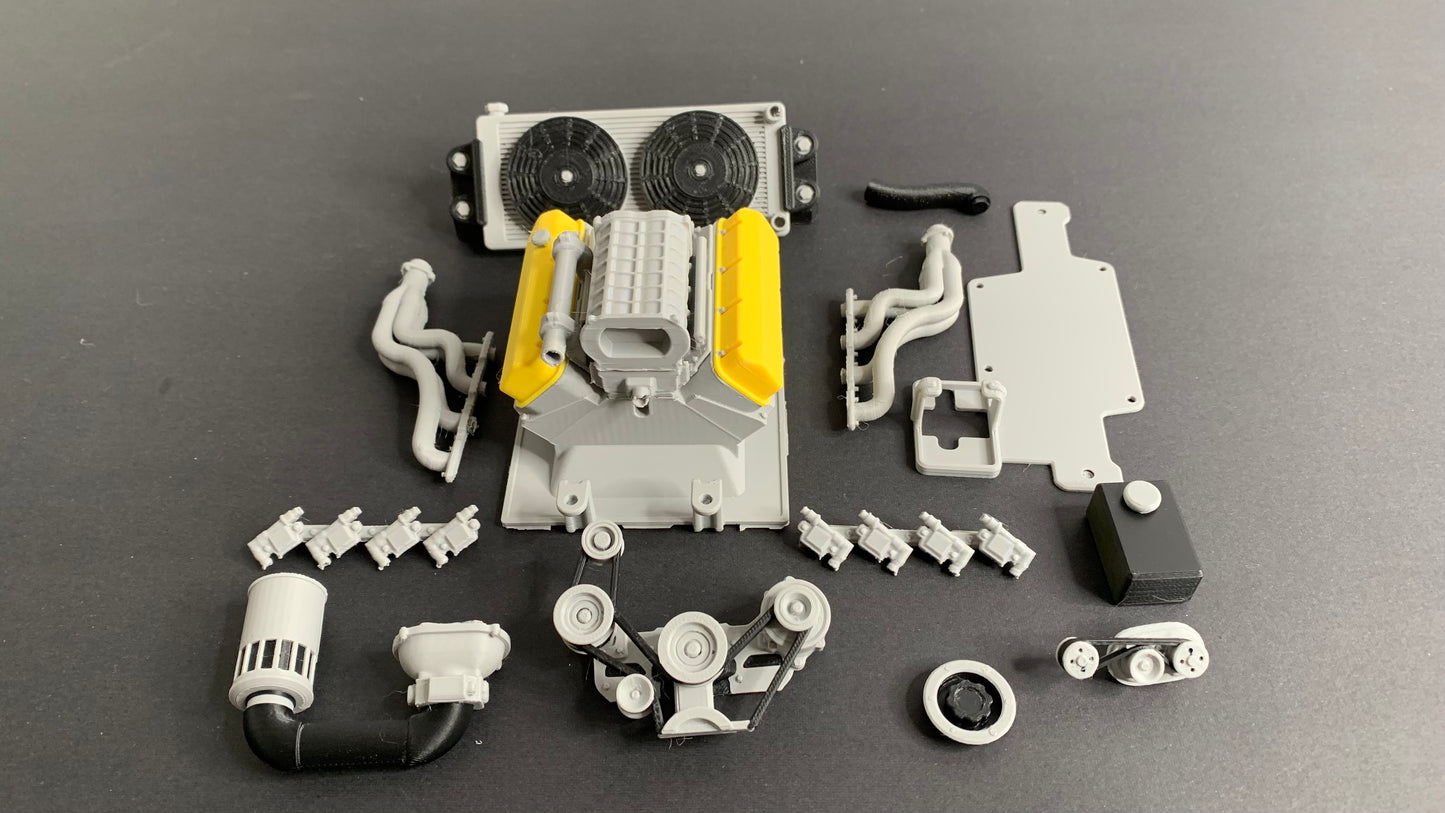 Engine for Vanquish H10 Optic, 3D Printed, Scale Crawler Part, Knight Customs Design, Radio Control Model Truck, 1:10 Scale RC