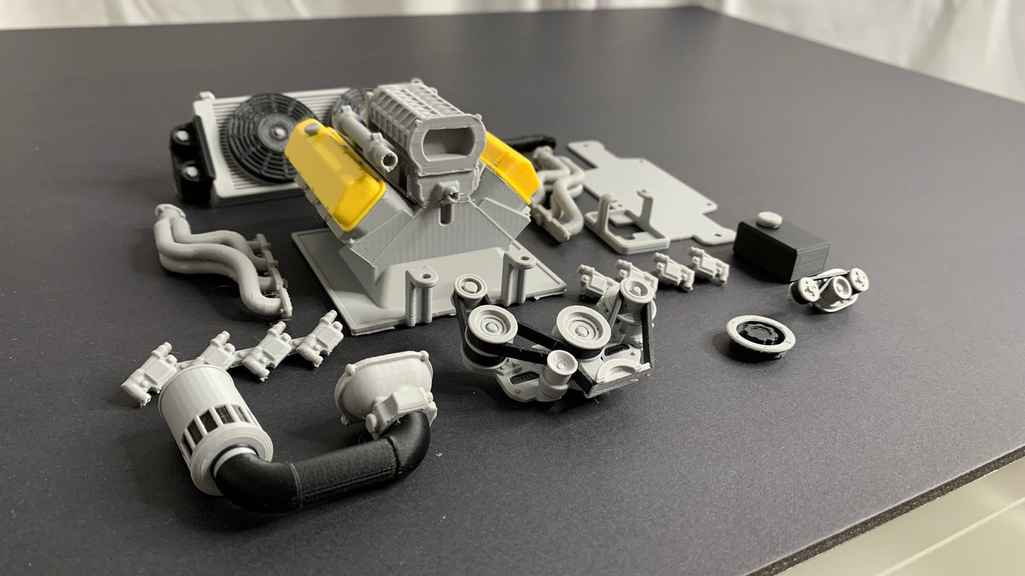 Engine for Vanquish H10 Optic, 3D Printed, Scale Crawler Part, Knight Customs Design, Radio Control Model Truck, 1:10 Scale RC