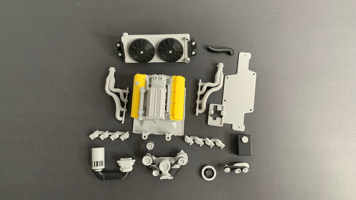 Engine for Vanquish H10 Optic, 3D Printed, Scale Crawler Part, Knight Customs Design, Radio Control Model Truck, 1:10 Scale RC