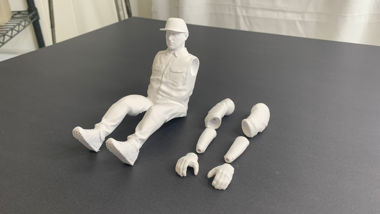 Axial CJ-7 Interior with Animatronic Driver for SCX10 III, 3D Printed parts, Knight Customs design