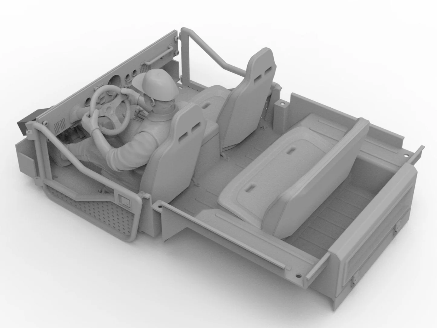 Axial CJ-7 Interior with Animatronic Driver for SCX10 III, 3D Printed parts, Knight Customs design