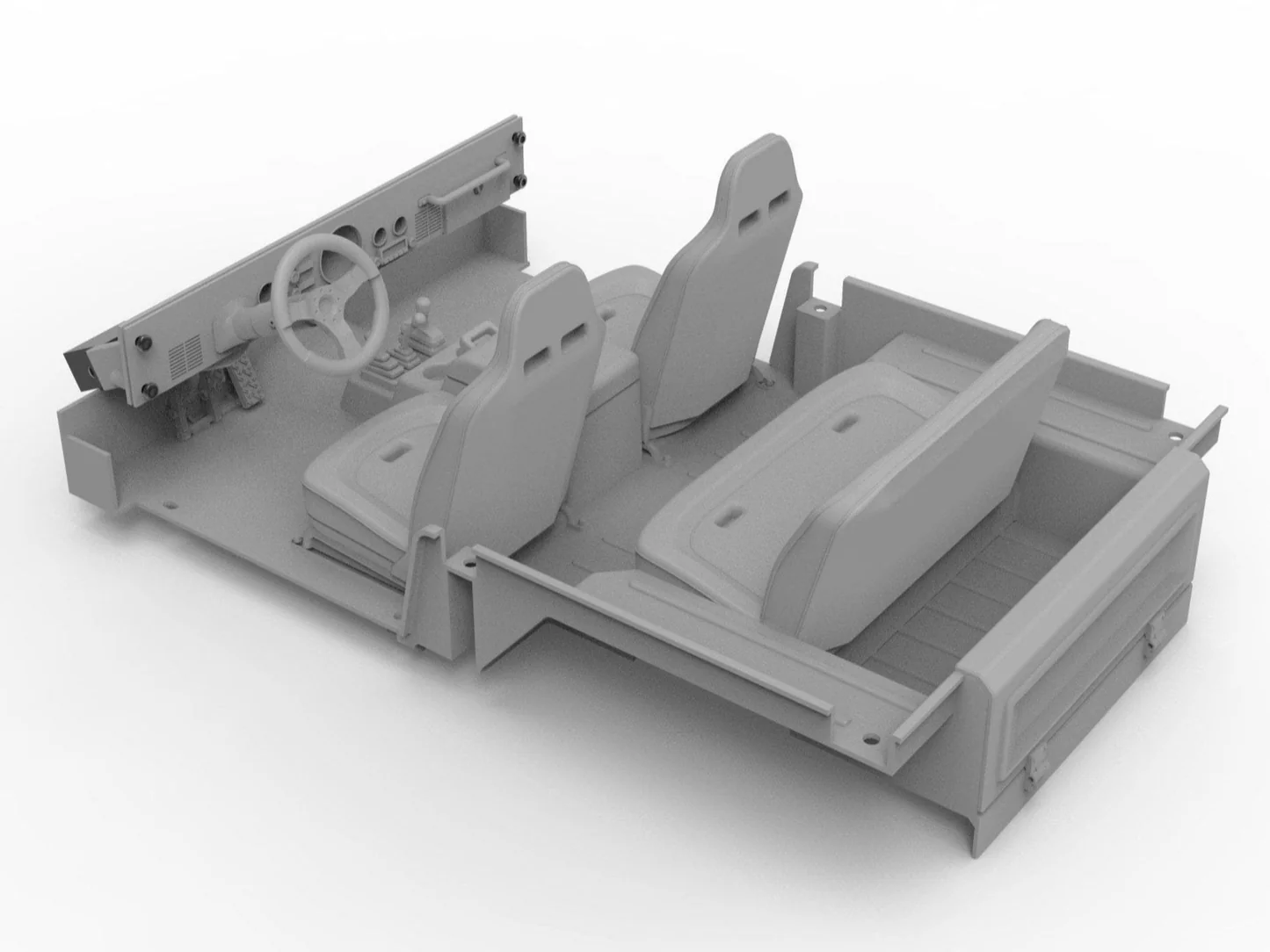 Axial CJ-7 Interior with Animatronic Driver for SCX10 III, 3D Printed parts, Knight Customs design