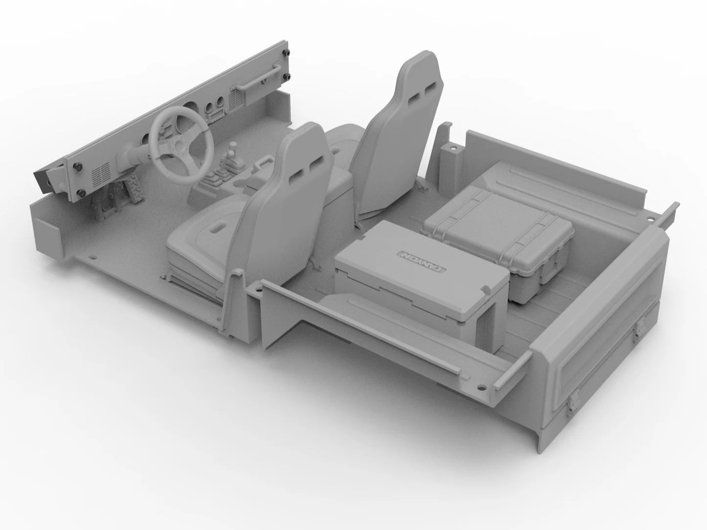 Axial CJ-7 Interior with Animatronic Driver for SCX10 III, 3D Printed parts, Knight Customs design