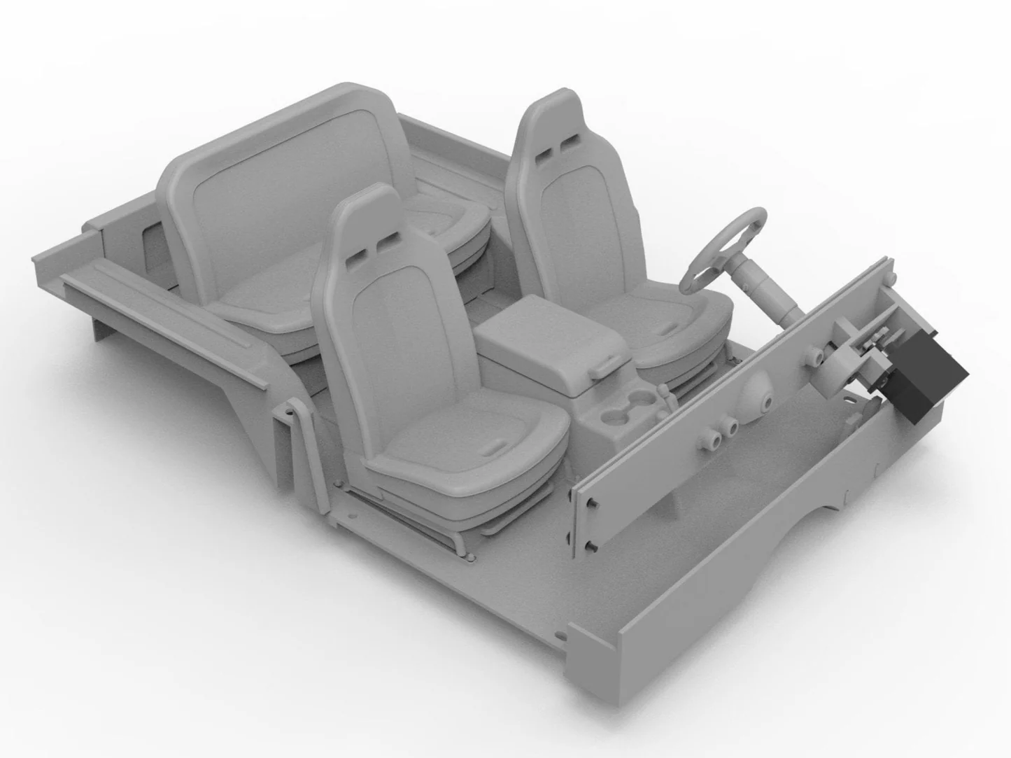 Axial CJ-7 Interior with Animatronic Driver for SCX10 III, 3D Printed parts, Knight Customs design