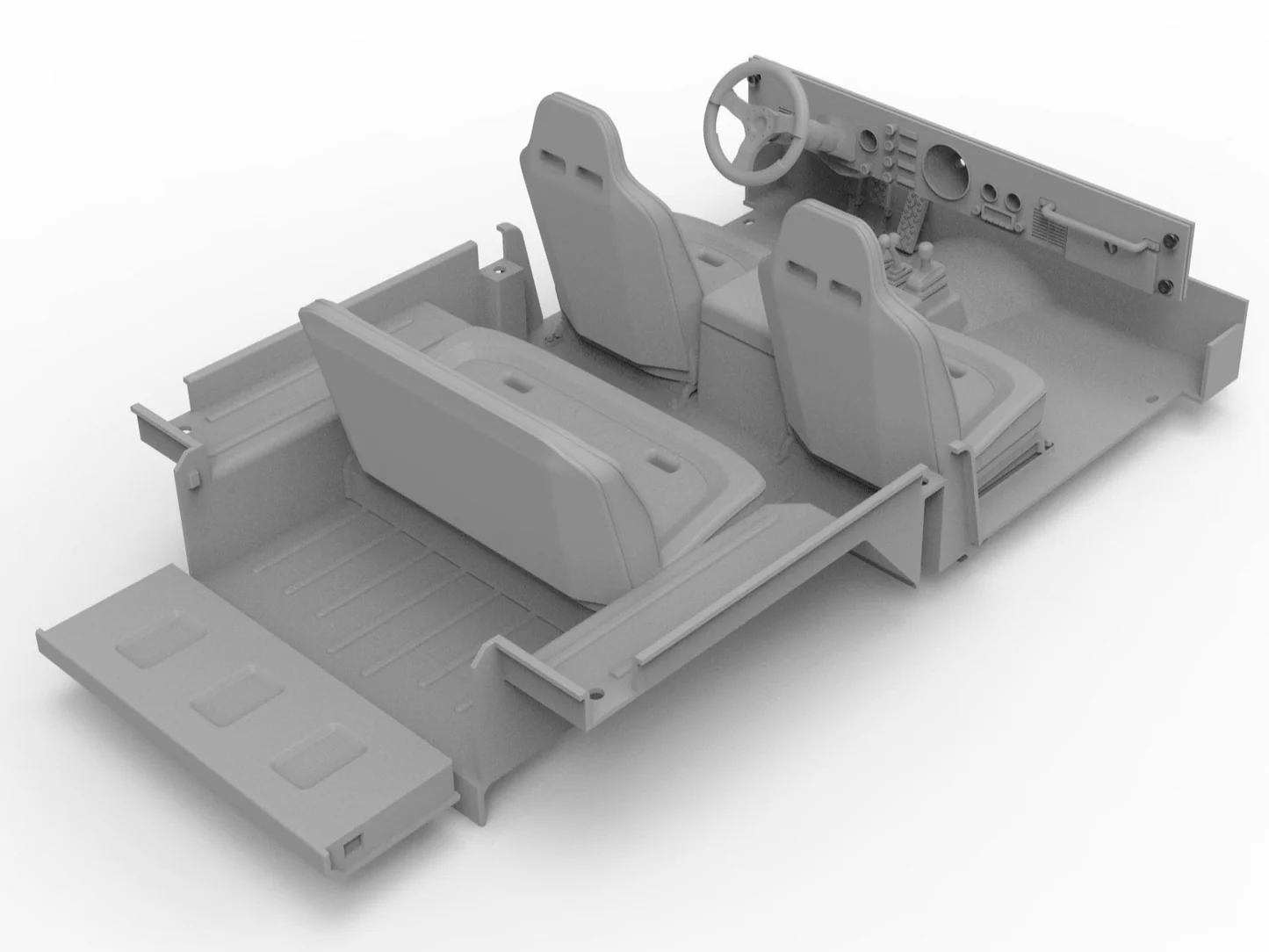 Axial CJ-7 Interior with Animatronic Driver for SCX10 III, 3D Printed parts, Knight Customs design