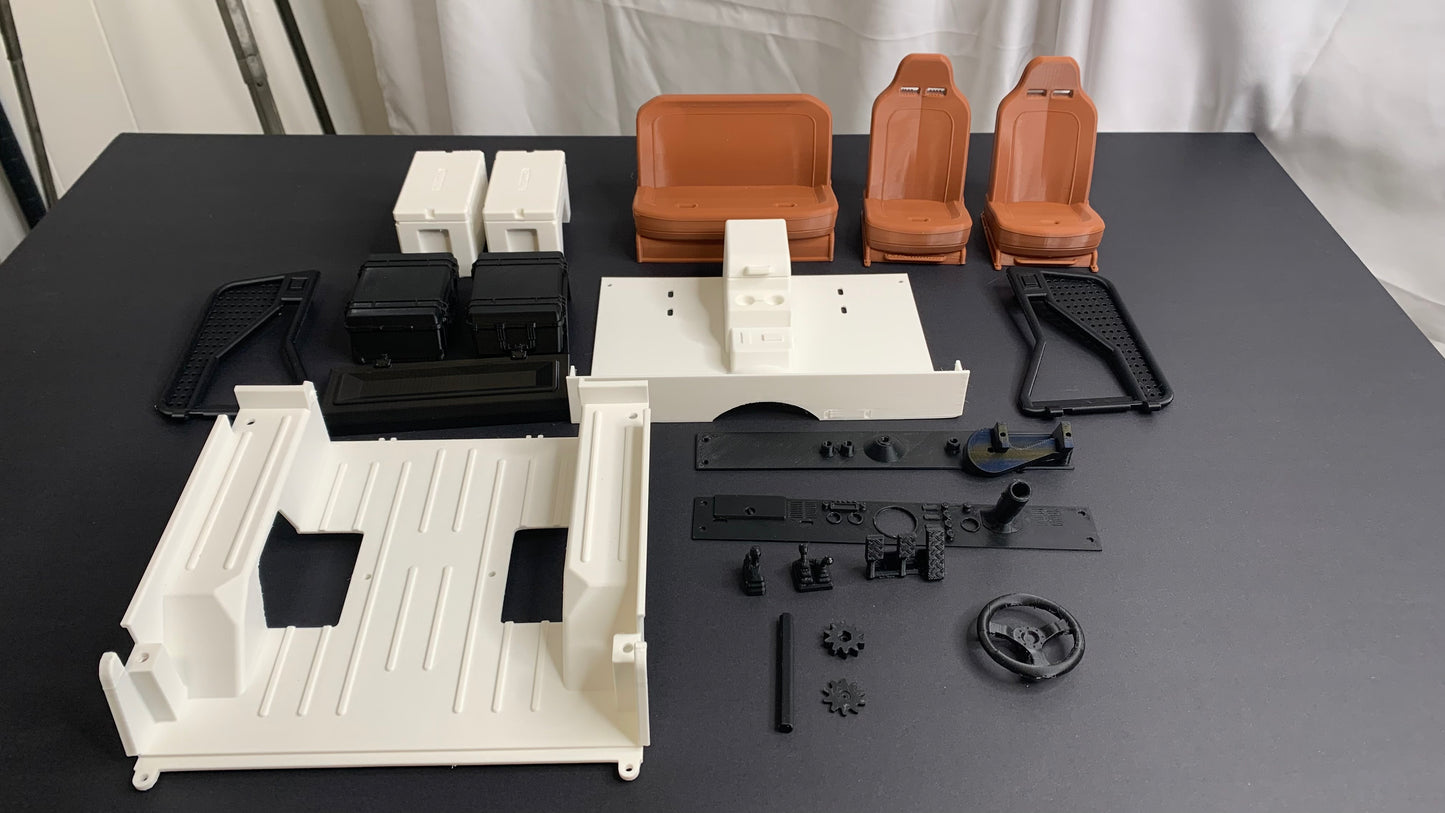 Axial CJ-7 Interior with Animatronic Driver for SCX10 III, 3D Printed parts, Knight Customs design