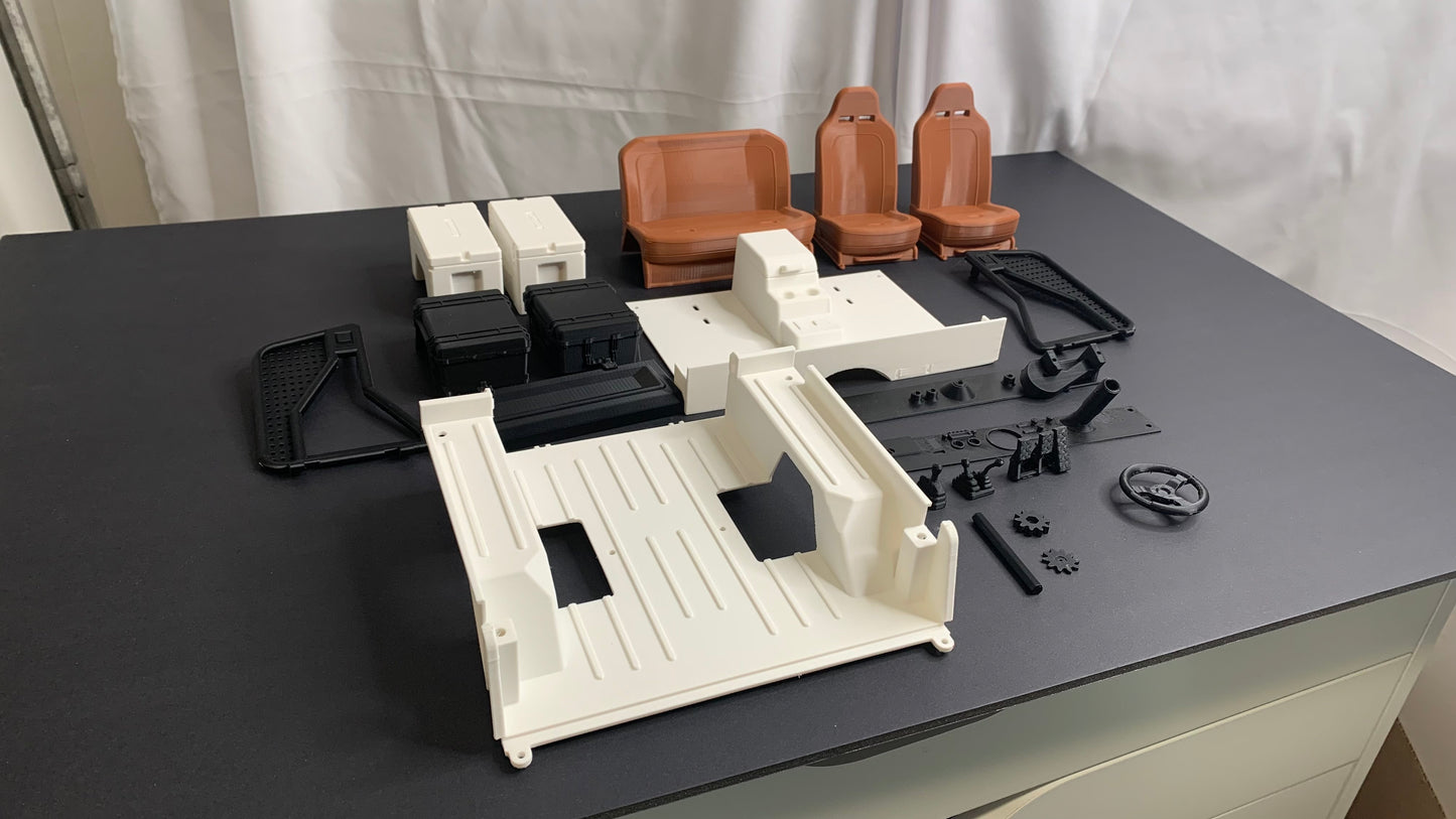 Axial CJ-7 Interior with Animatronic Driver for SCX10 III, 3D Printed parts, Knight Customs design