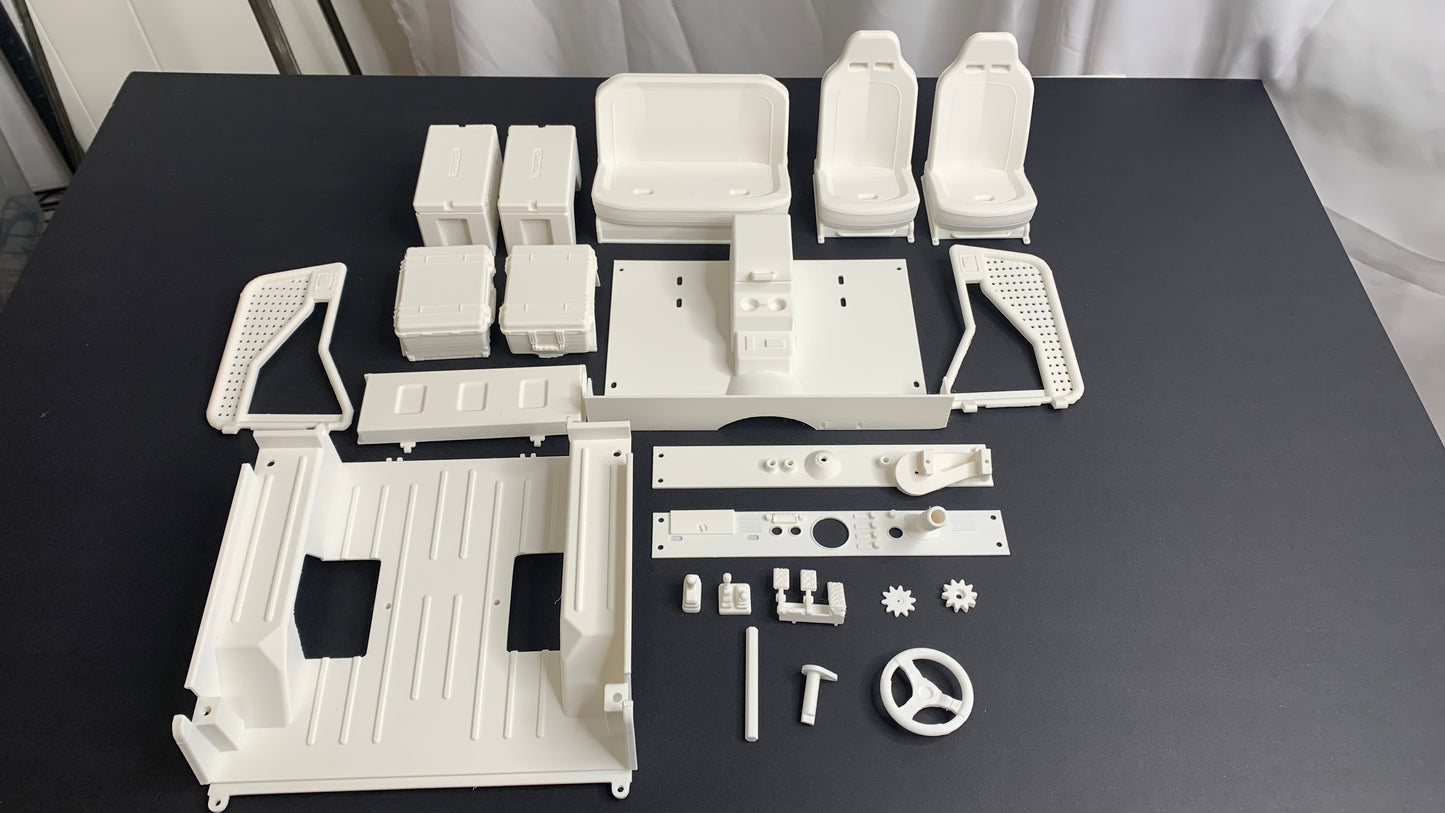 Axial CJ-7 Interior with Animatronic Driver for SCX10 III, 3D Printed parts, Knight Customs design