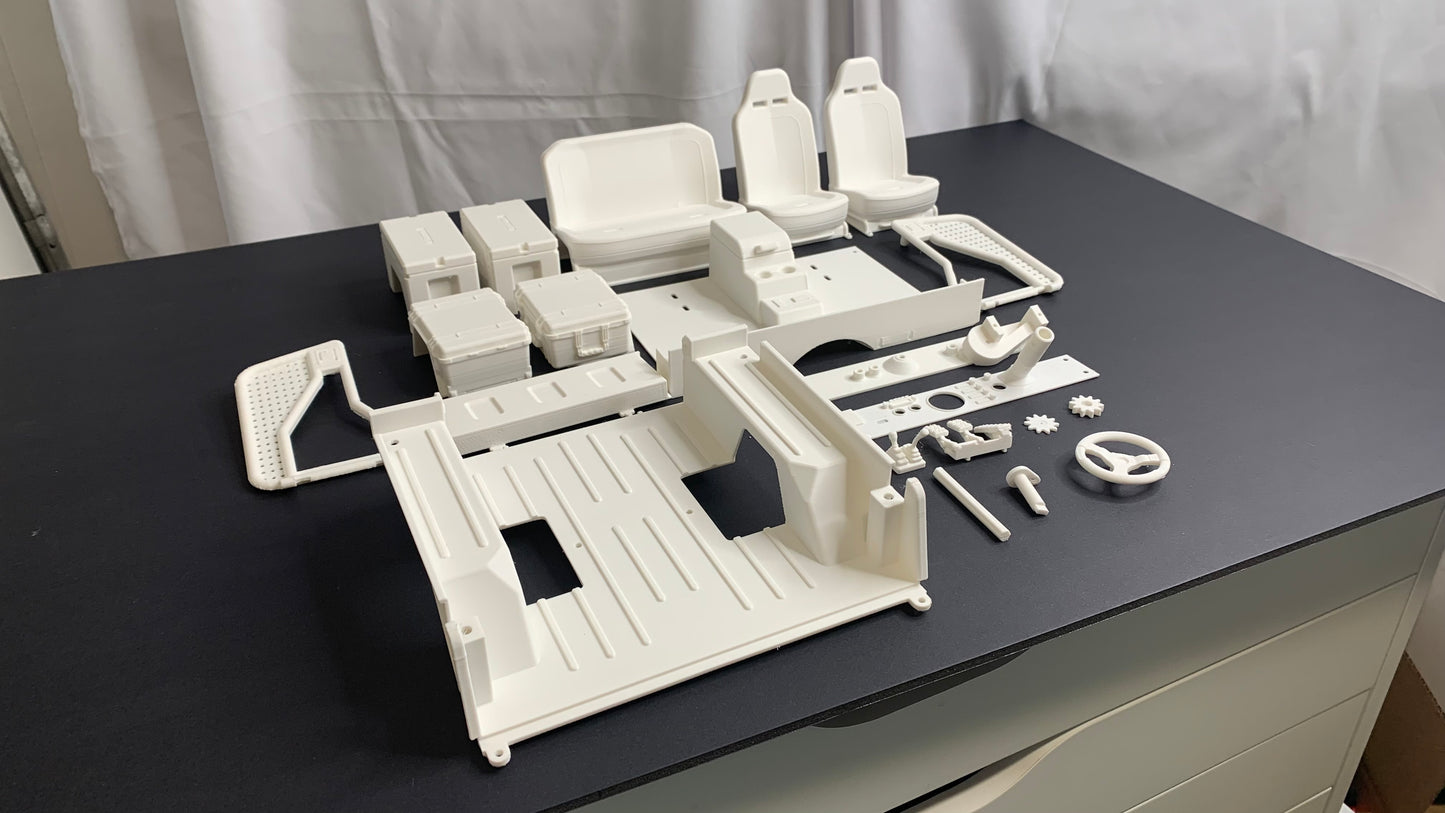 Axial CJ-7 Interior with Animatronic Driver for SCX10 III, 3D Printed parts, Knight Customs design
