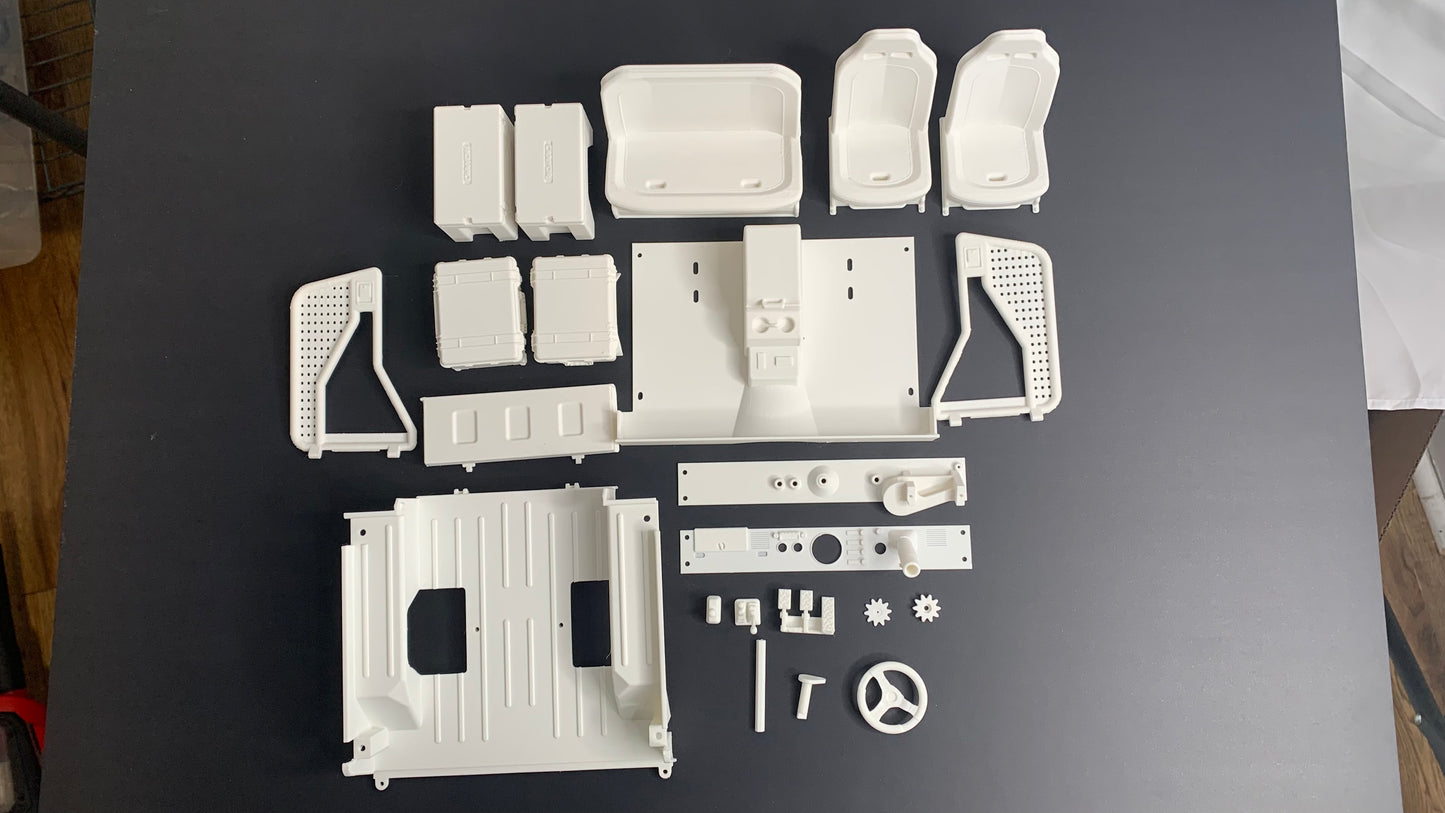 Axial CJ-7 Interior with Animatronic Driver for SCX10 III, 3D Printed parts, Knight Customs design