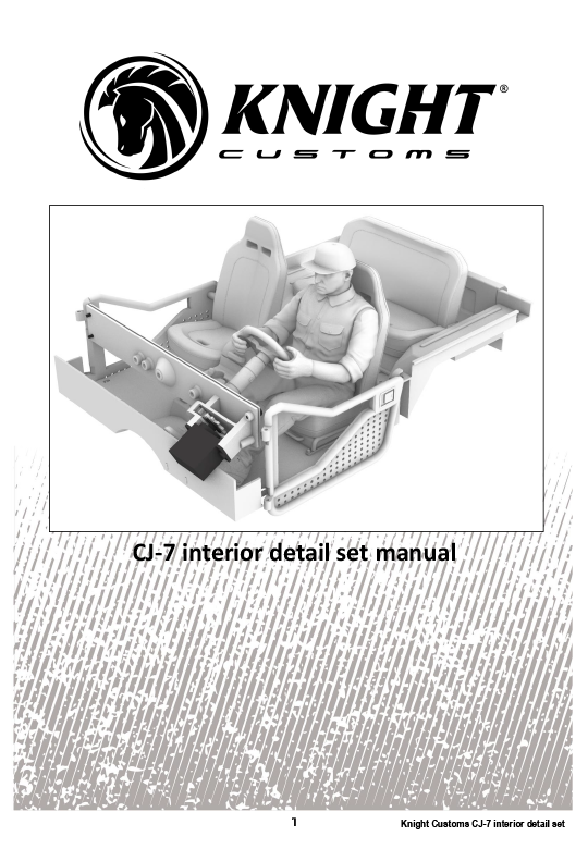 Axial CJ-7 Interior with Animatronic Driver for SCX10 III, 3D Printed parts, Knight Customs design