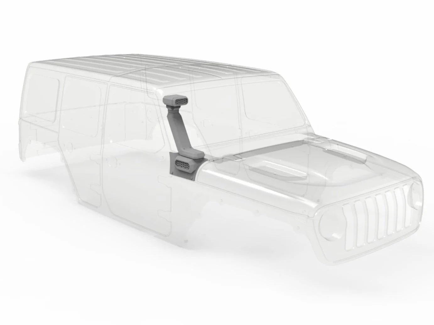 AmFib Snorkel for SCX10 III Jeep JLU Body, 1 Piece, 3D Printed Part, Knight Customs Design