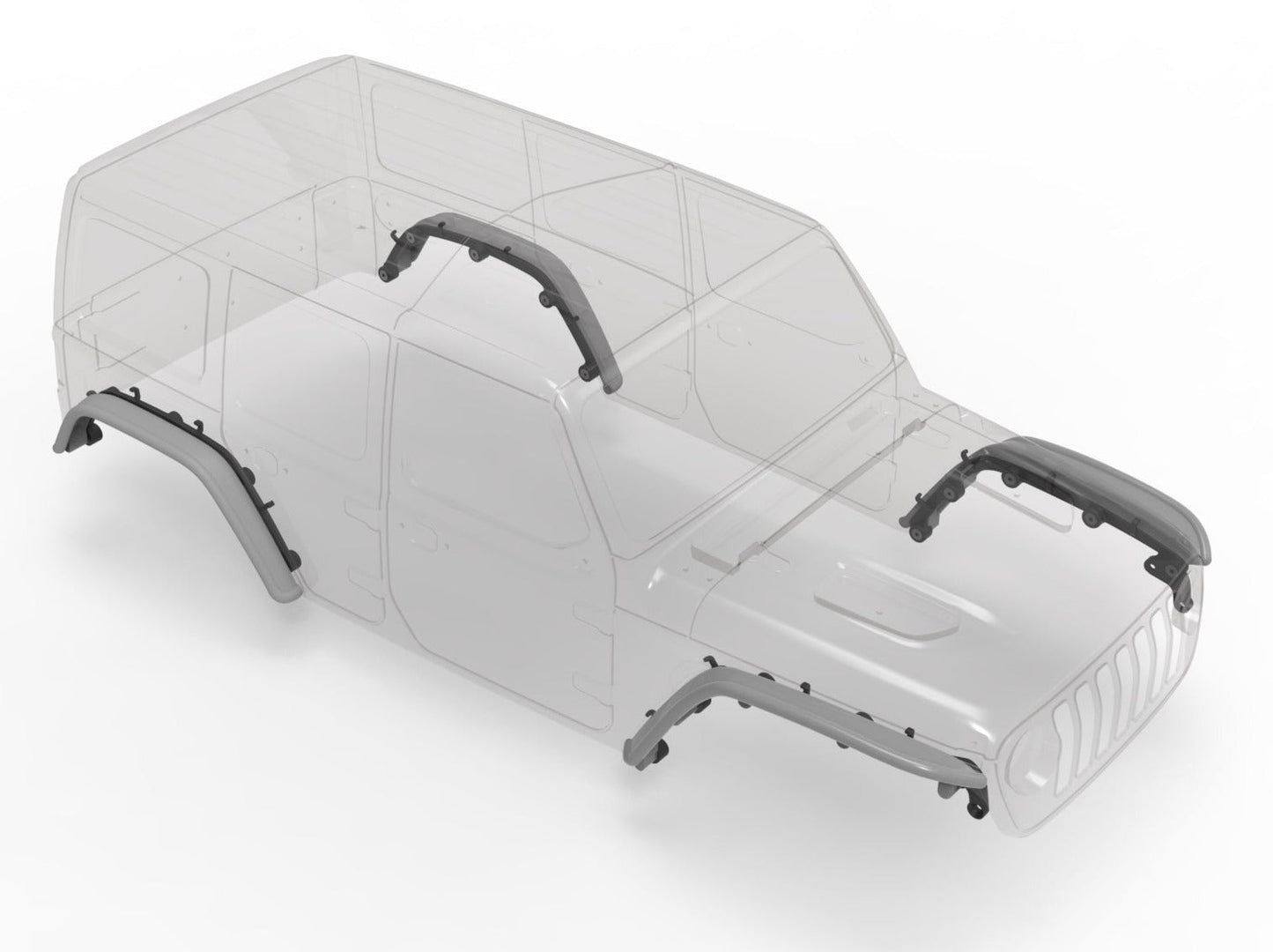 Fenders for SCX10 III Jeep JLU Body, 4 Pieces, 3D Printed Parts, Knight Customs Designs