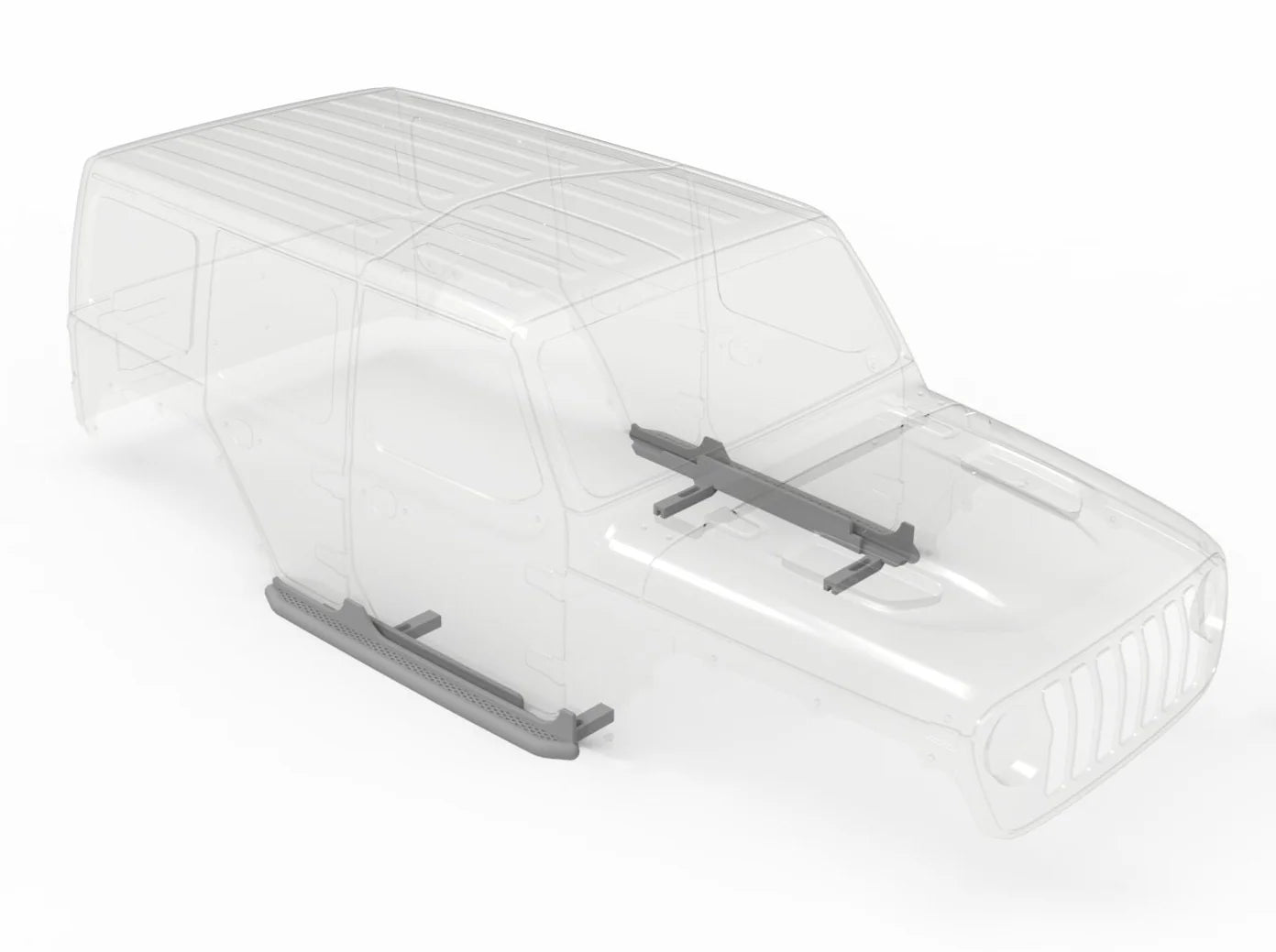 Rock Sliders for SCX10 III Jeep JLU Body, 2 Pieces, 3D Printed Parts, Knight Customs Design
